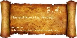 Herschkovits Antal névjegykártya